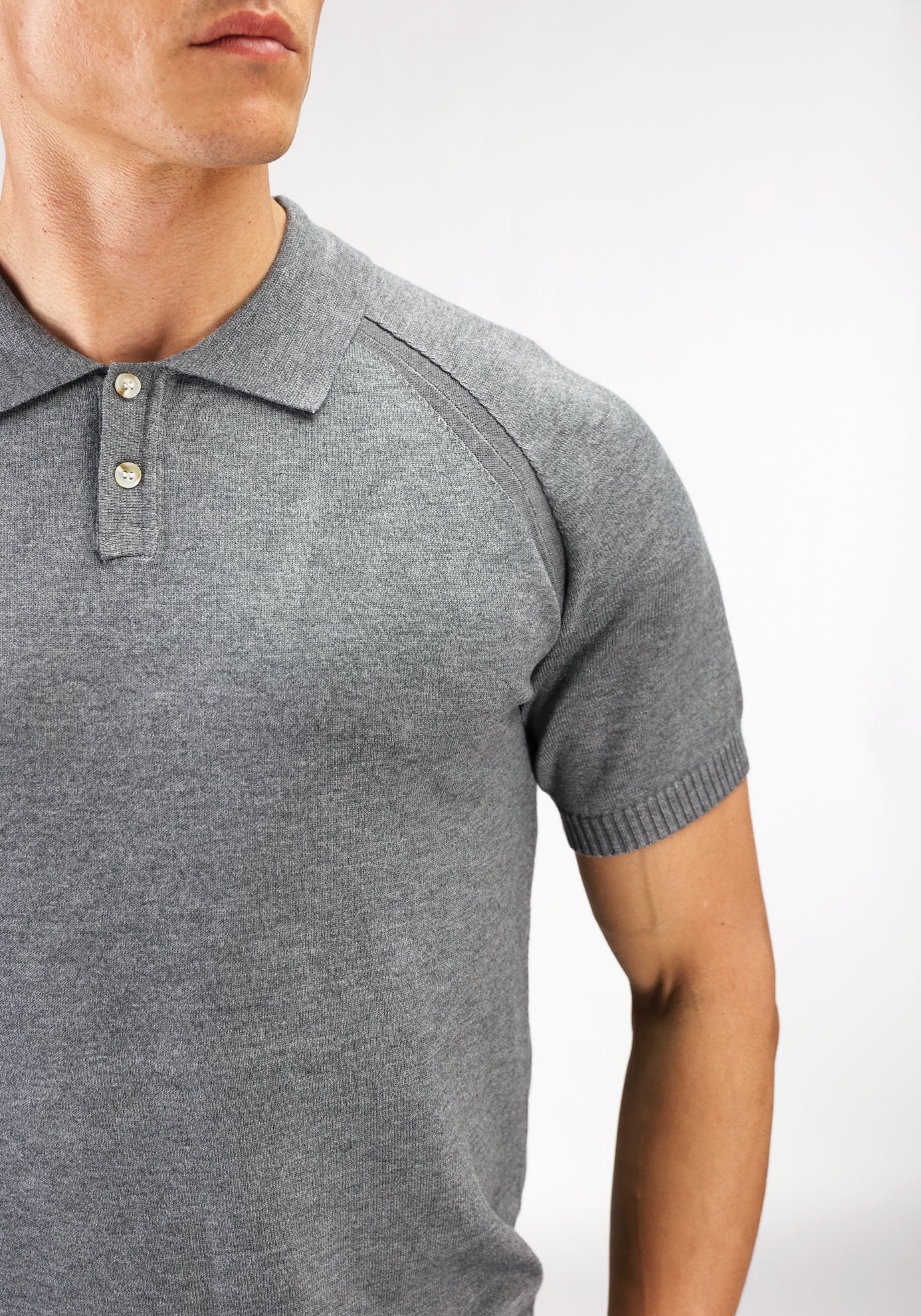 Cotton District SOFT BUTTON POLO  GREY
