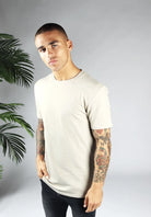 Cotton District STRAIGHT FIT STRETCH T-SHIRT  BEIGE