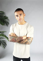 Cotton District STRAIGHT FIT STRETCH T-SHIRT  BEIGE