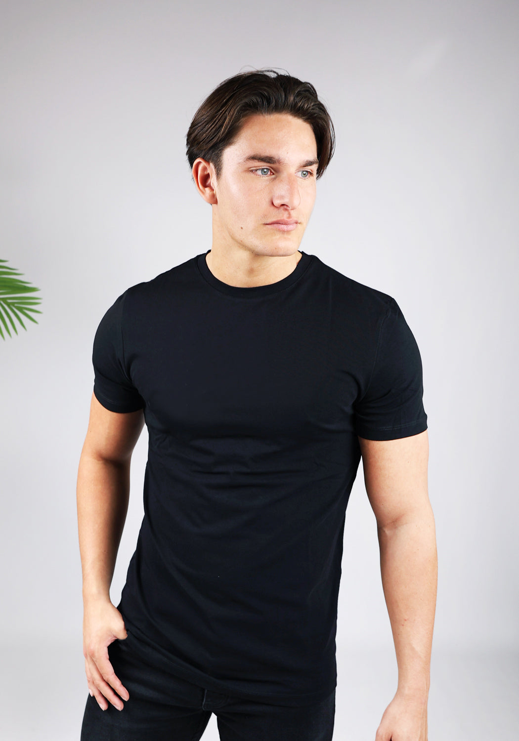 Cotton District STRAIGHT FIT STRETCH T-SHIRT  BLACK