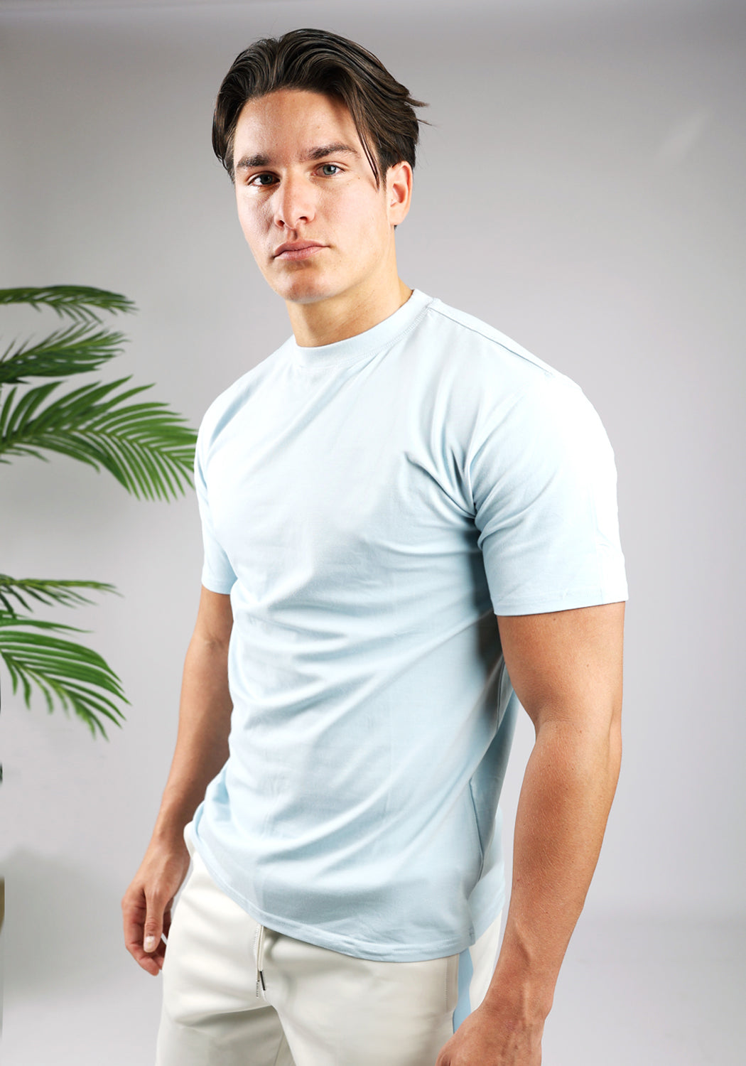Cotton District STRAIGHT FIT STRETCH T-SHIRT  BLUE