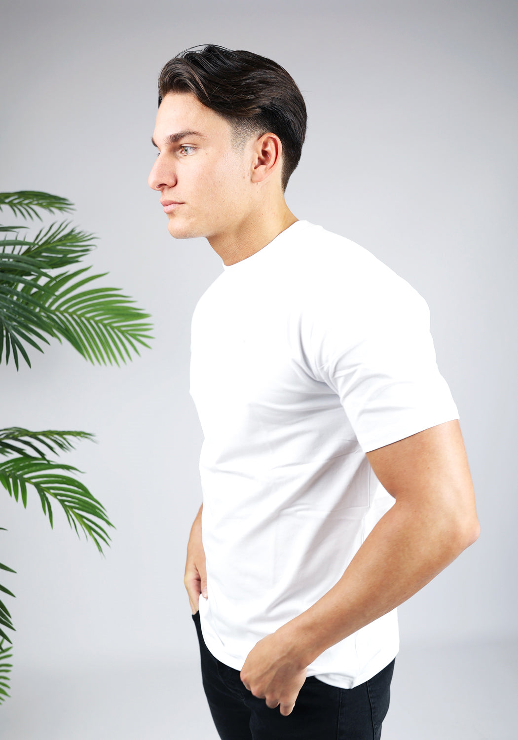 Cotton District STRAIGHT FIT STRETCH T-SHIRT  WHITE
