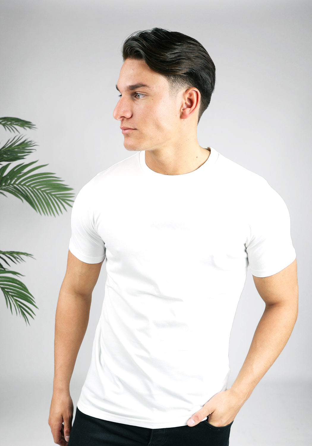 Cotton District STRAIGHT FIT STRETCH T-SHIRT  WHITE