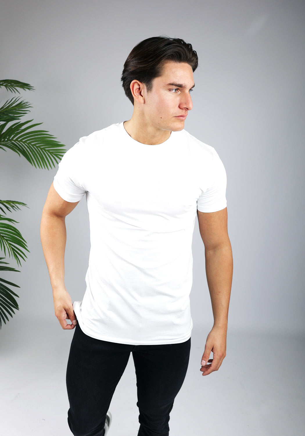 Cotton District STRAIGHT FIT STRETCH T-SHIRT  WHITE