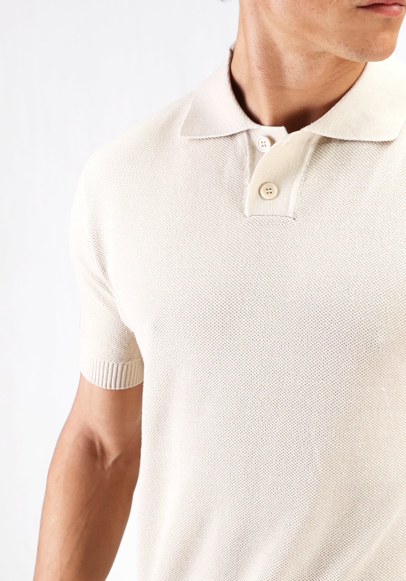 Cotton District STRUCTURED POLO T-Shirts BEIGE