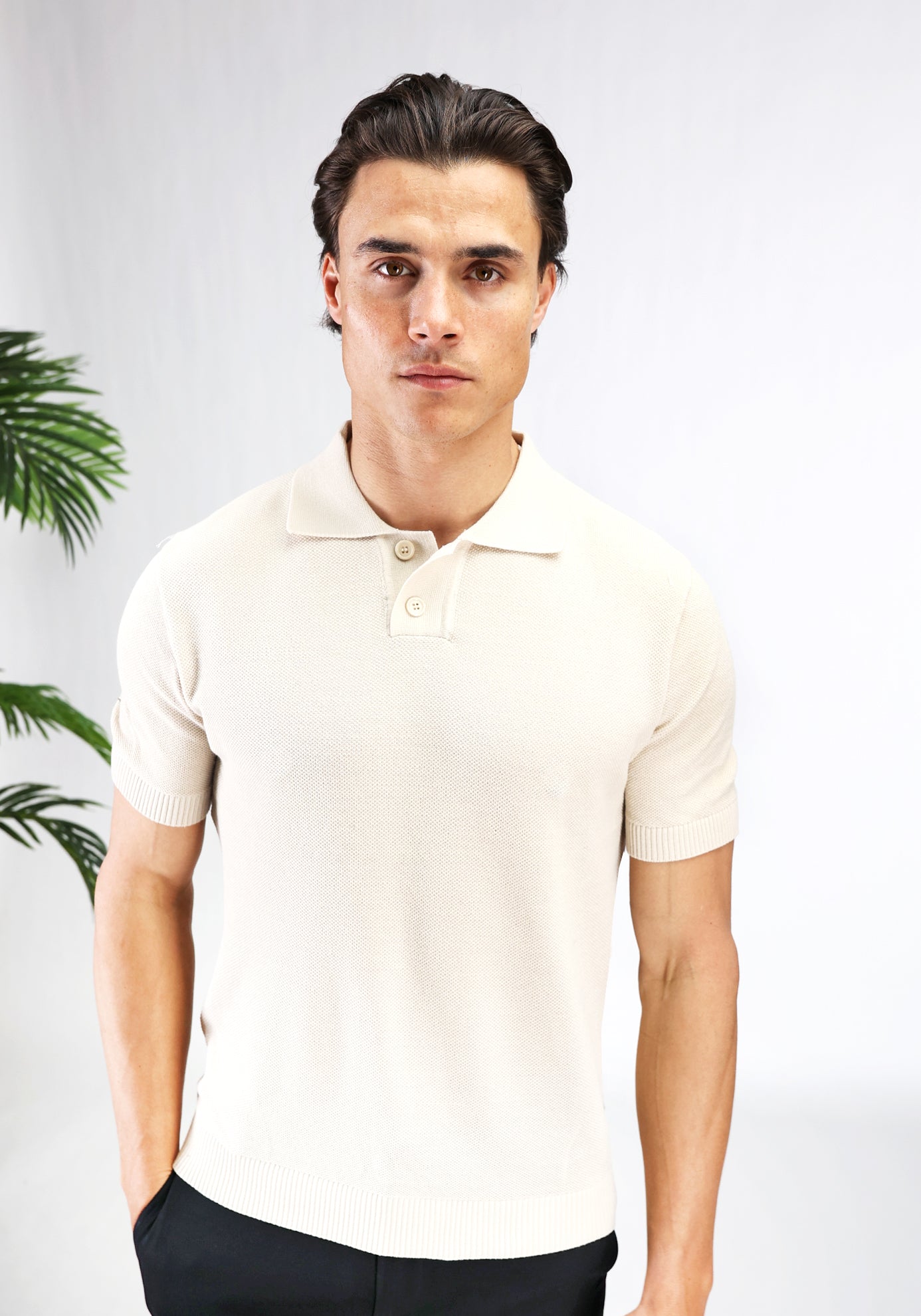 Cotton District STRUCTURED POLO T-Shirts BEIGE