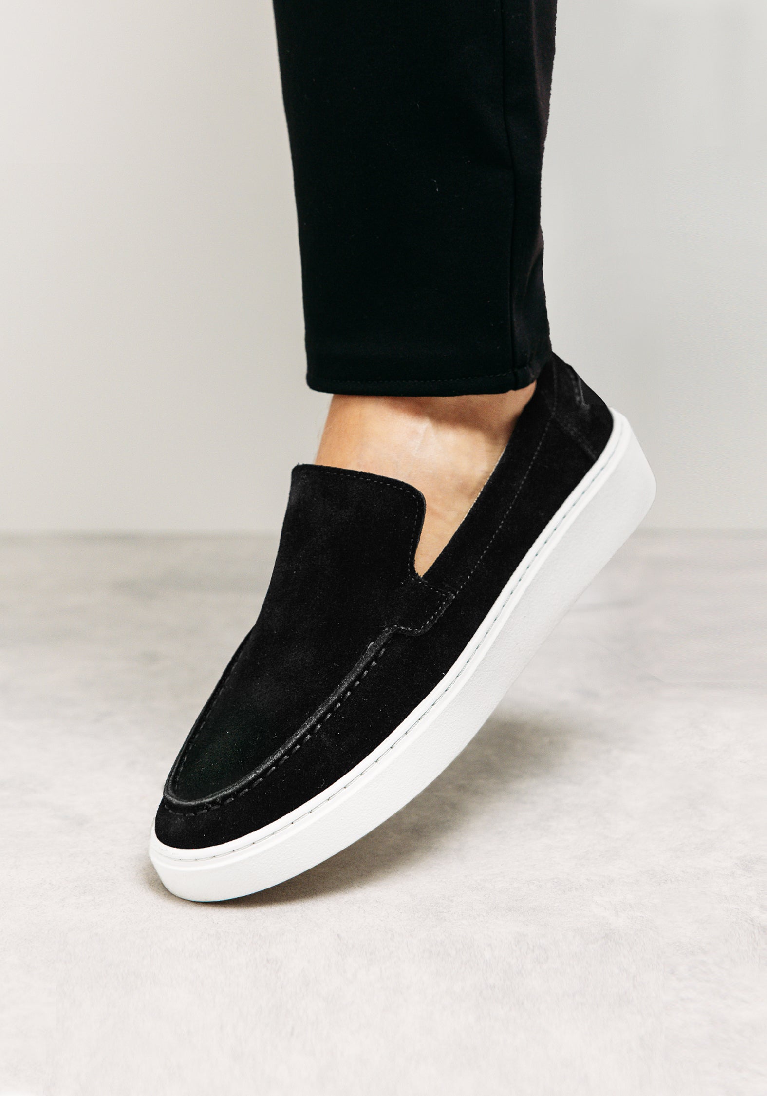 Cotton District SUEDE LOAFERS SAILOR  BLACK