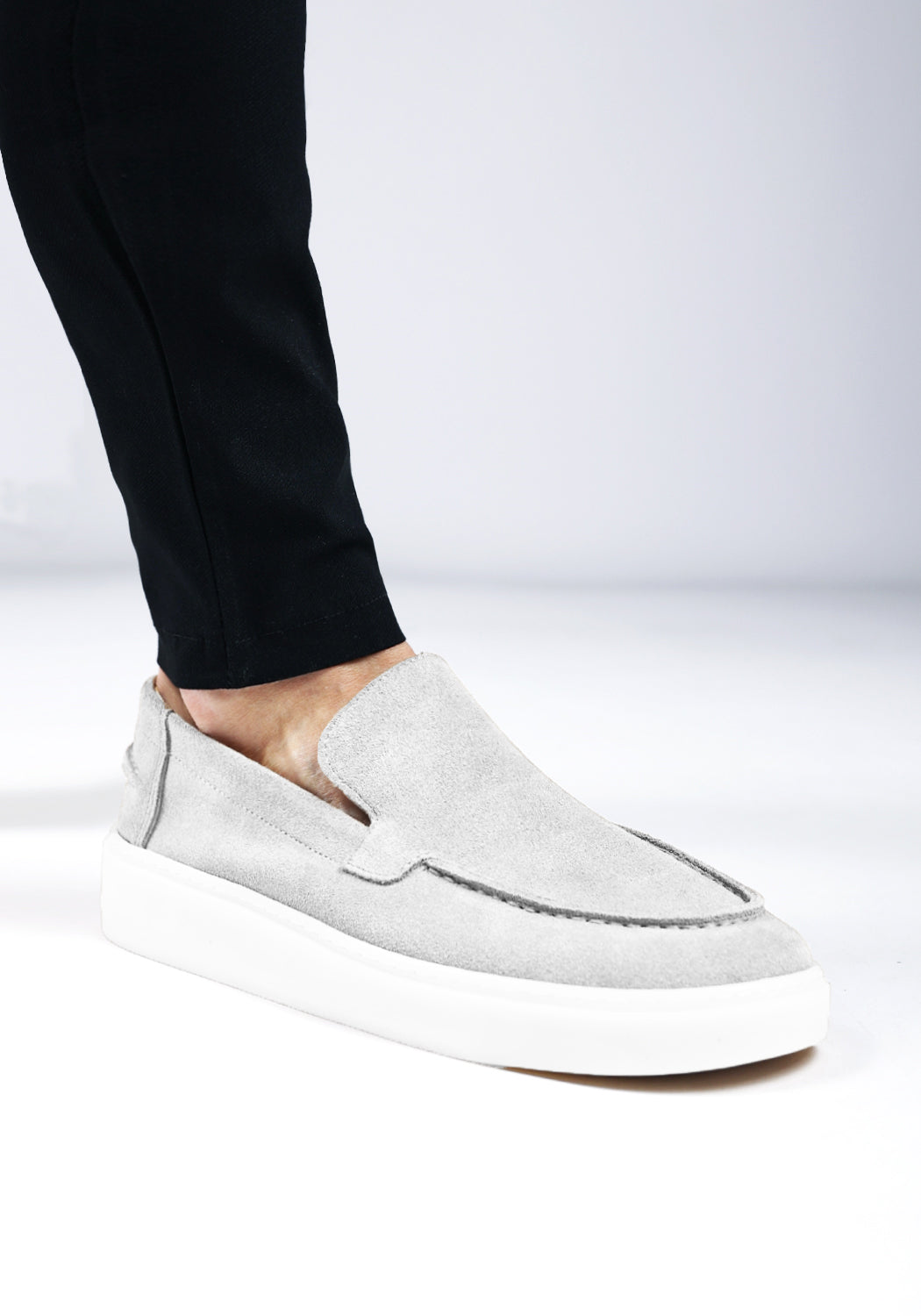 Cotton District SUEDE LOAFERS SAILOR  GREY
