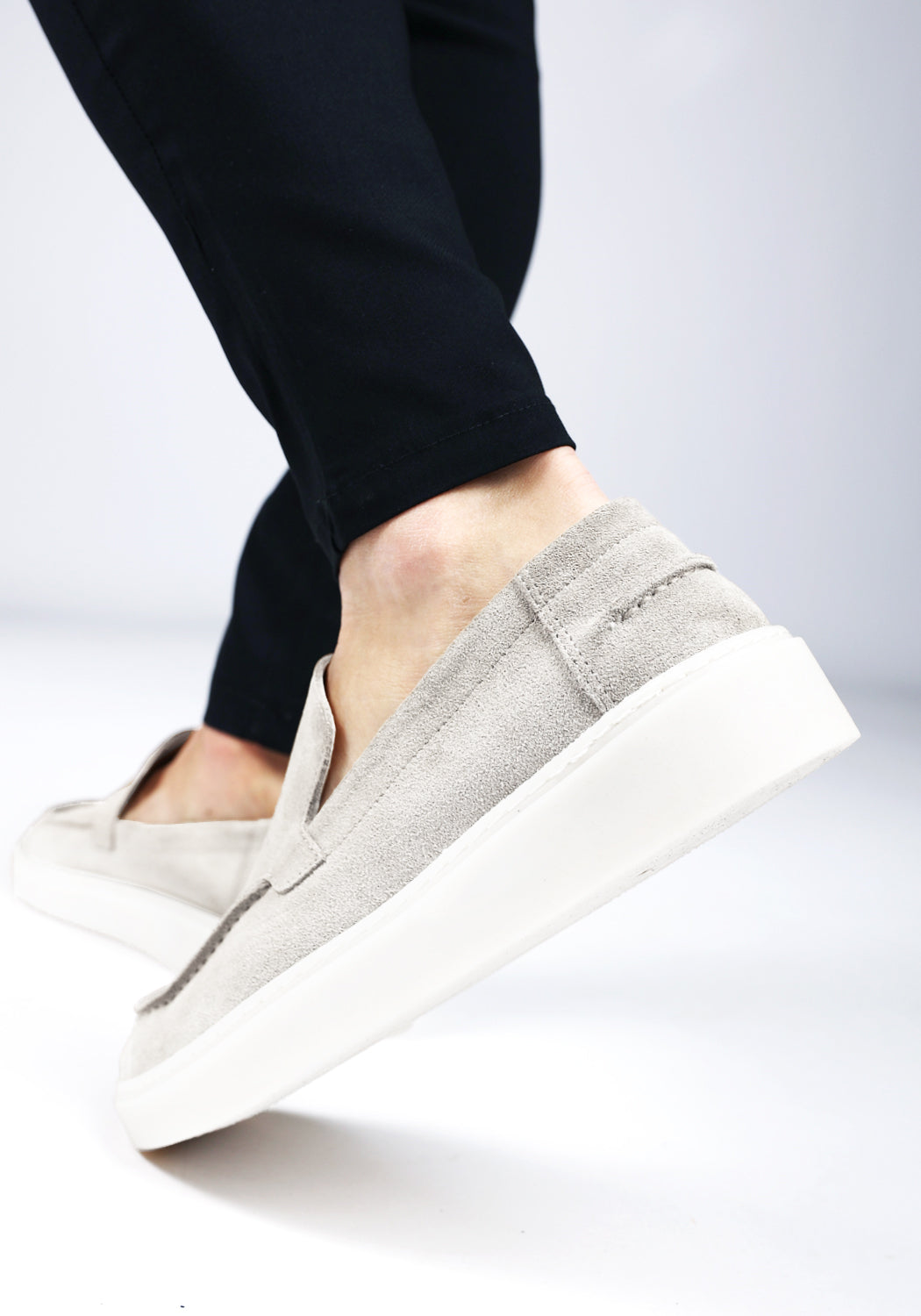Cotton District SUEDE LOAFERS SAILOR  GREY