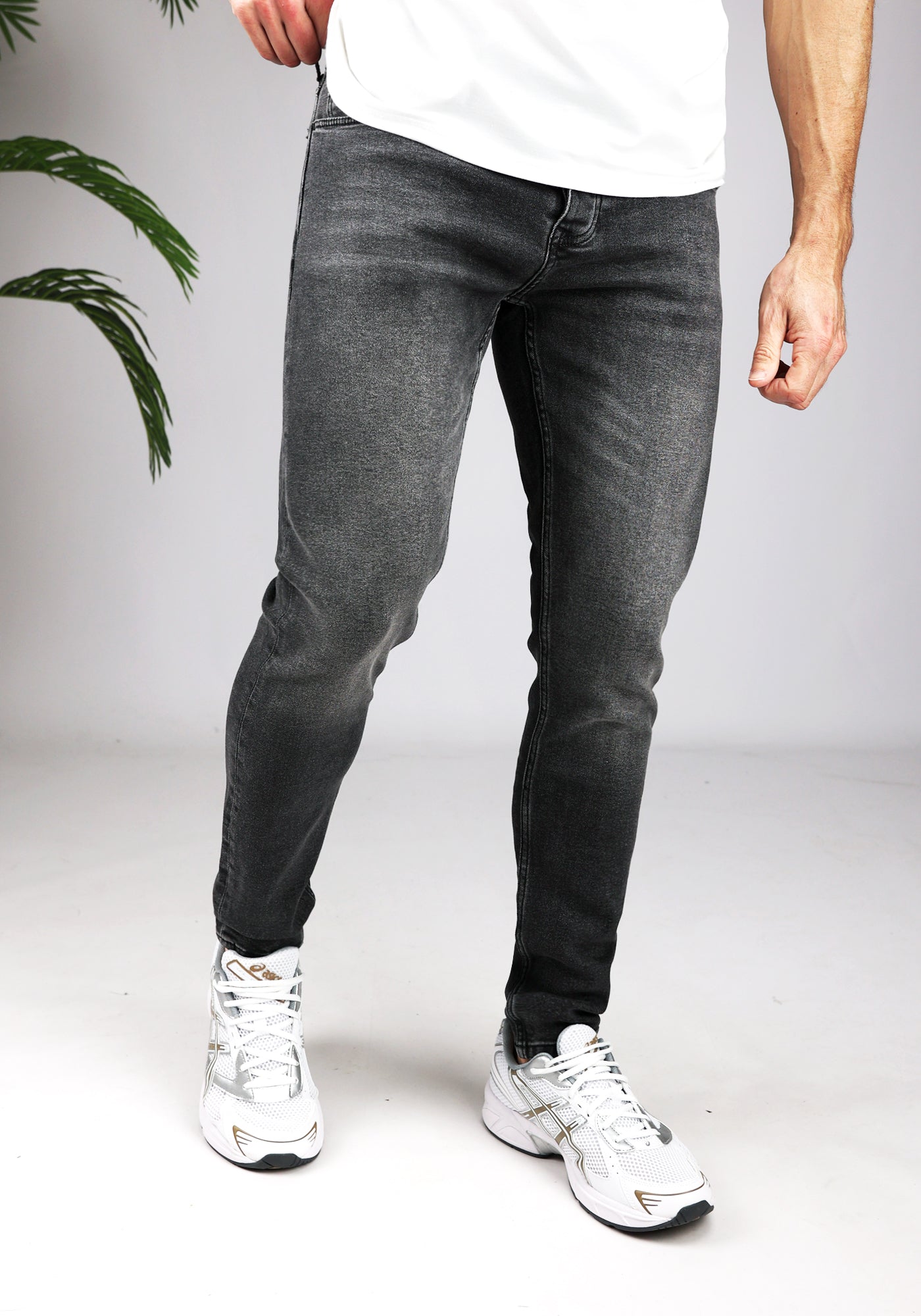 Cotton District TAPERED FIT JEANS  ANTHRACITE