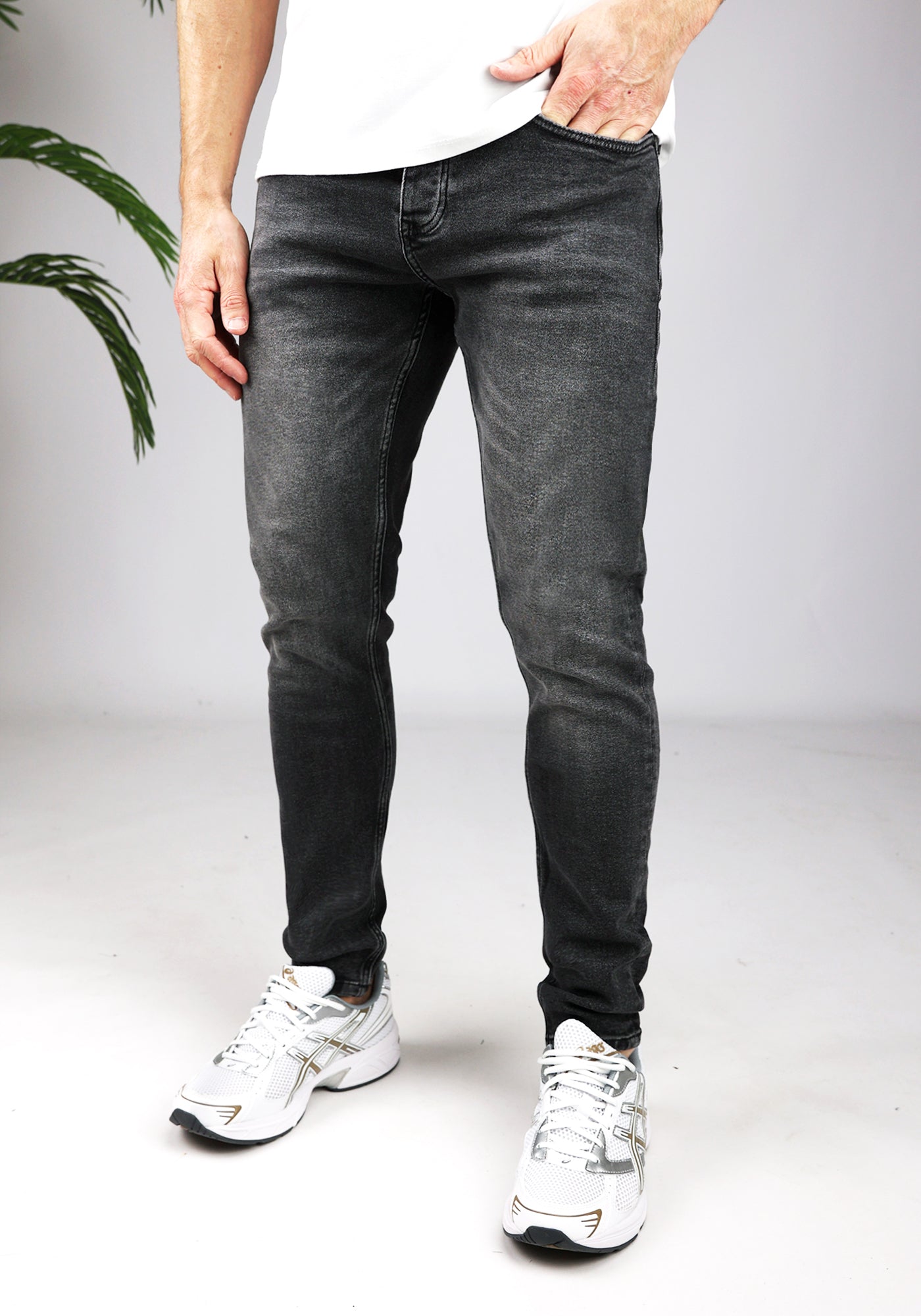Cotton District TAPERED FIT JEANS  ANTHRACITE