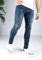 Cotton District TAPERED FIT JEANS  BLUE SPOT