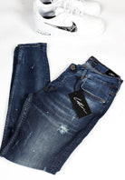 Cotton District TAPERED FIT JEANS  BLUE SPOT