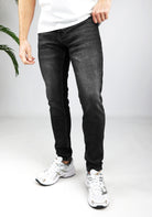 Cotton District TAPERED FIT JEANS  WASHED BLACK