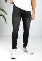 Cotton District TAPERED FIT JEANS  WASHED BLACK