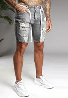 Cotton District TIPPIE DENIM SHORTS  GREY