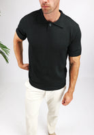 Cotton District TOGGLE POLO T-Shirts BLACK