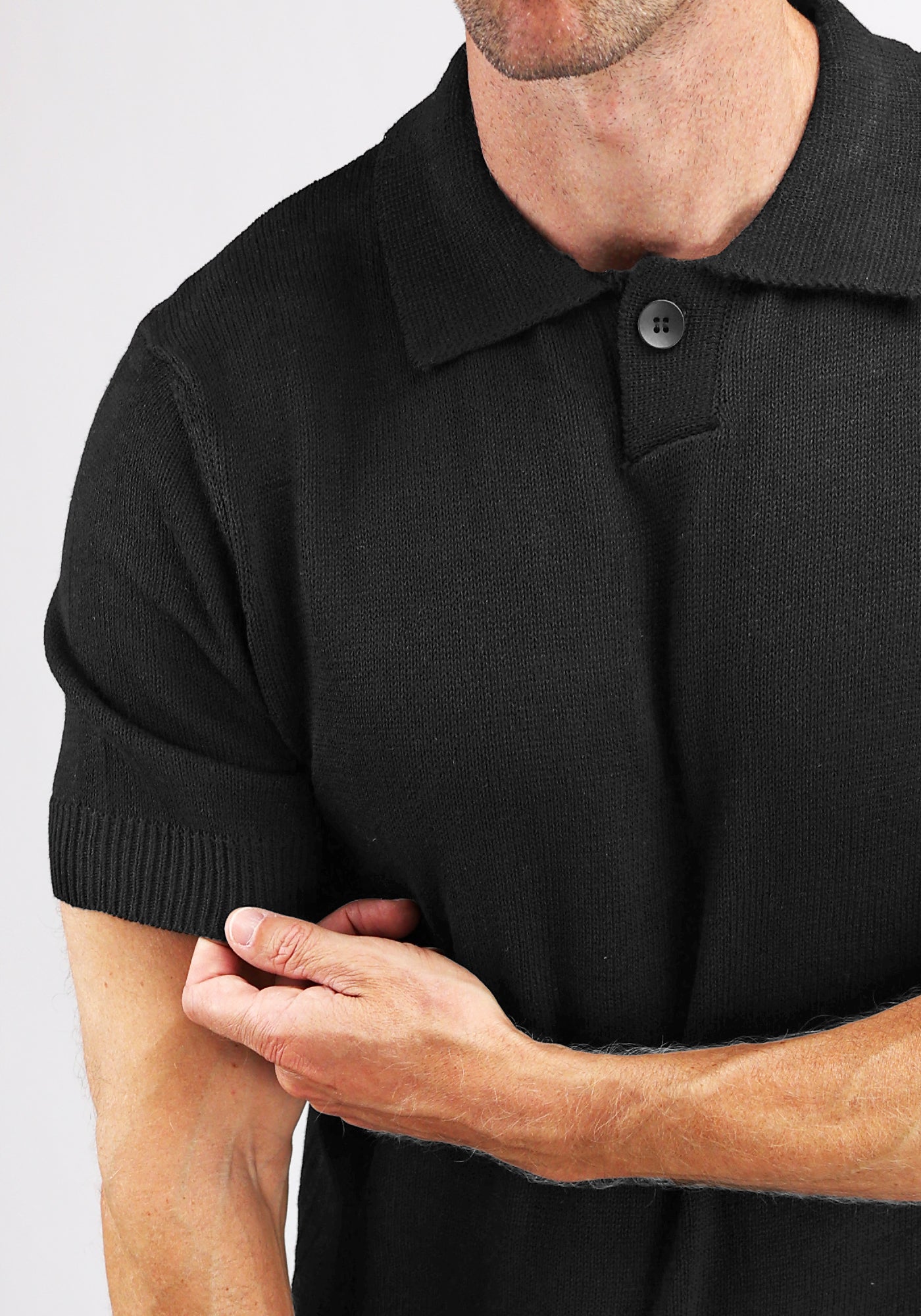 Cotton District TOGGLE POLO T-Shirts BLACK