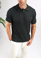 Cotton District TOGGLE POLO T-Shirts BLACK