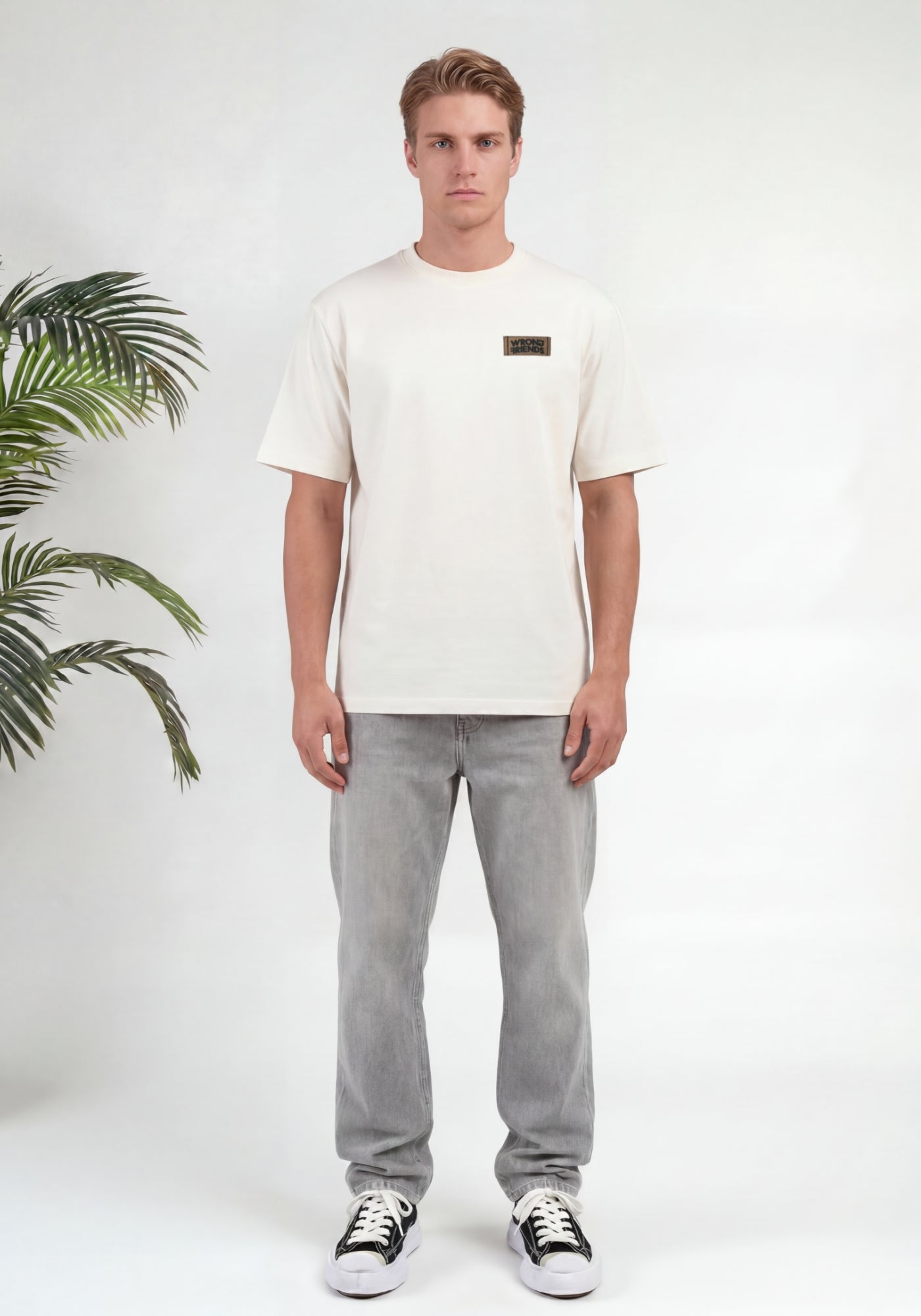 Cotton District WRONG FRIENDS GILROY T-SHIRT T-Shirts BEIGE