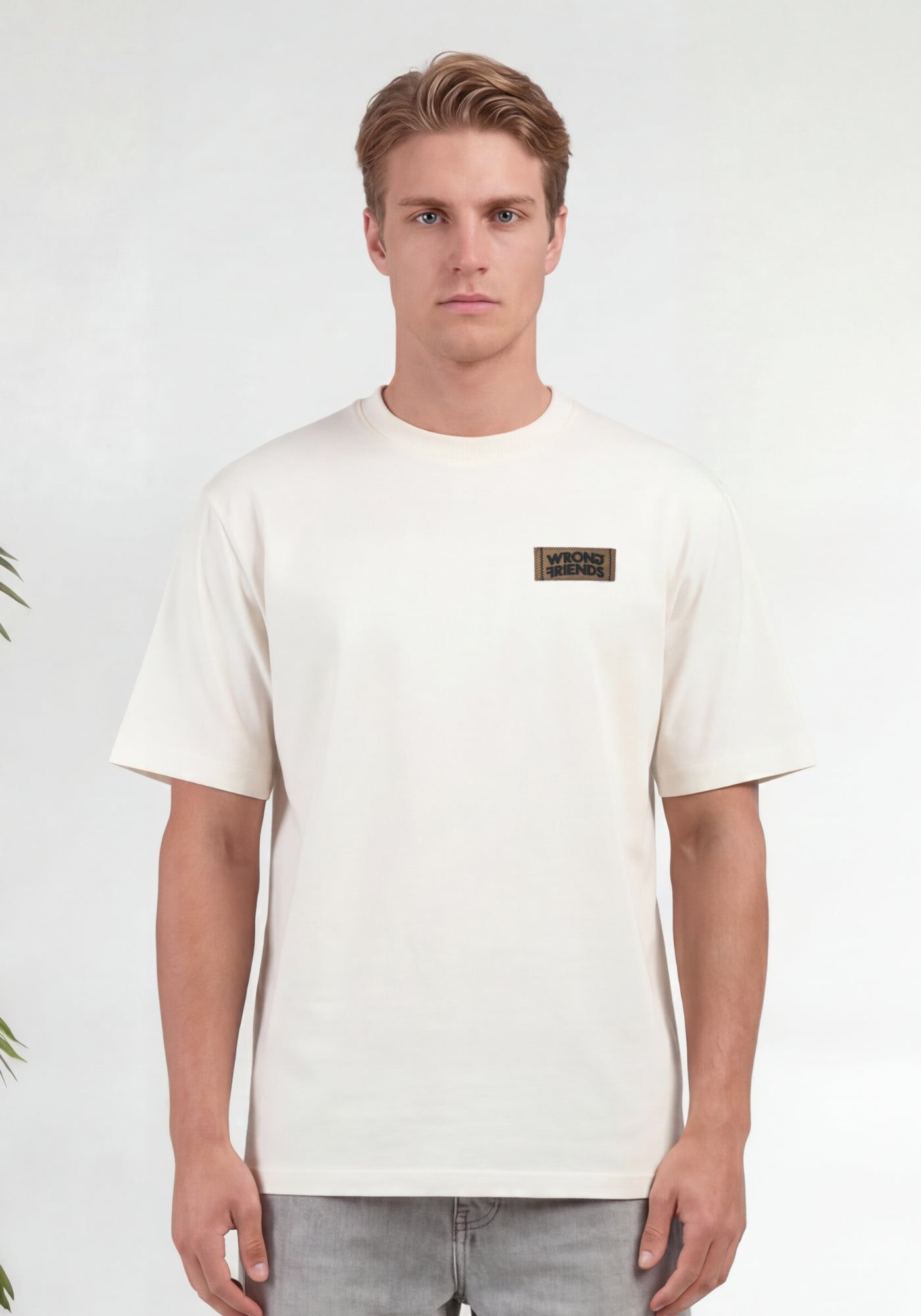 Cotton District WRONG FRIENDS GILROY T-SHIRT T-Shirts BEIGE