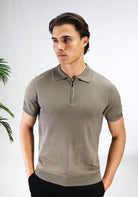 Cotton District ZIP POLO T-Shirts GREEN