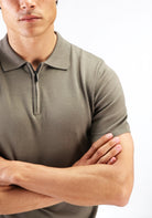 Cotton District ZIP POLO T-Shirts GREEN