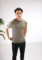 Cotton District ZIP POLO T-Shirts GREEN