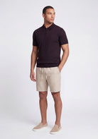 Cotton District ZIP POLO T-Shirts BROWN