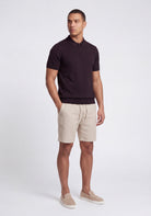 Cotton District ZIP POLO T-Shirts BROWN