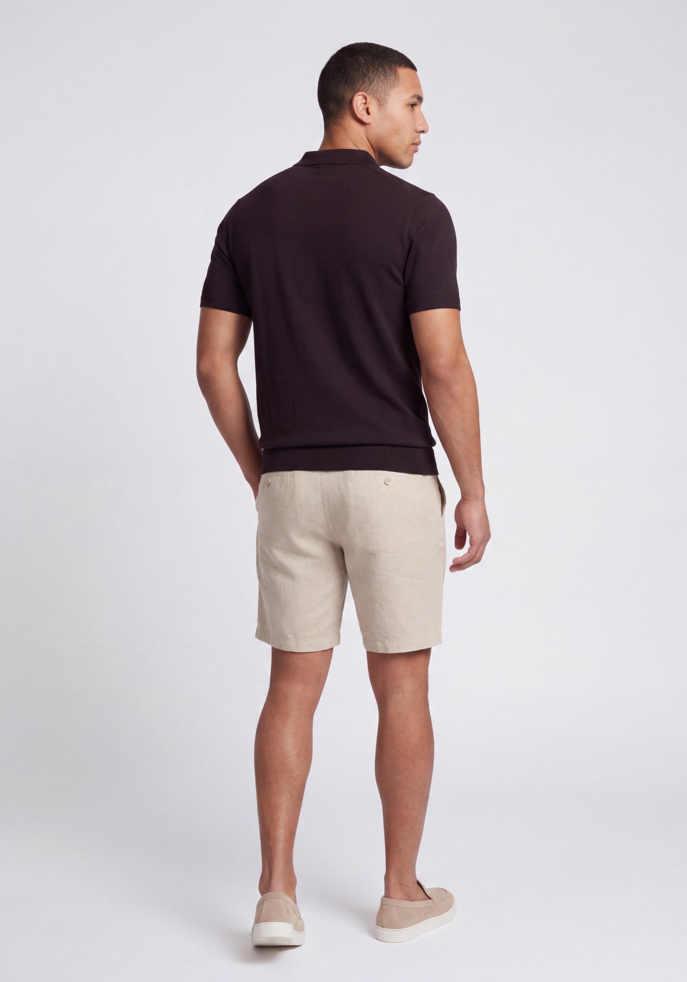 Cotton District ZIP POLO T-Shirts BROWN