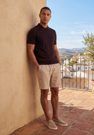 Cotton District ZIP POLO T-Shirts BROWN