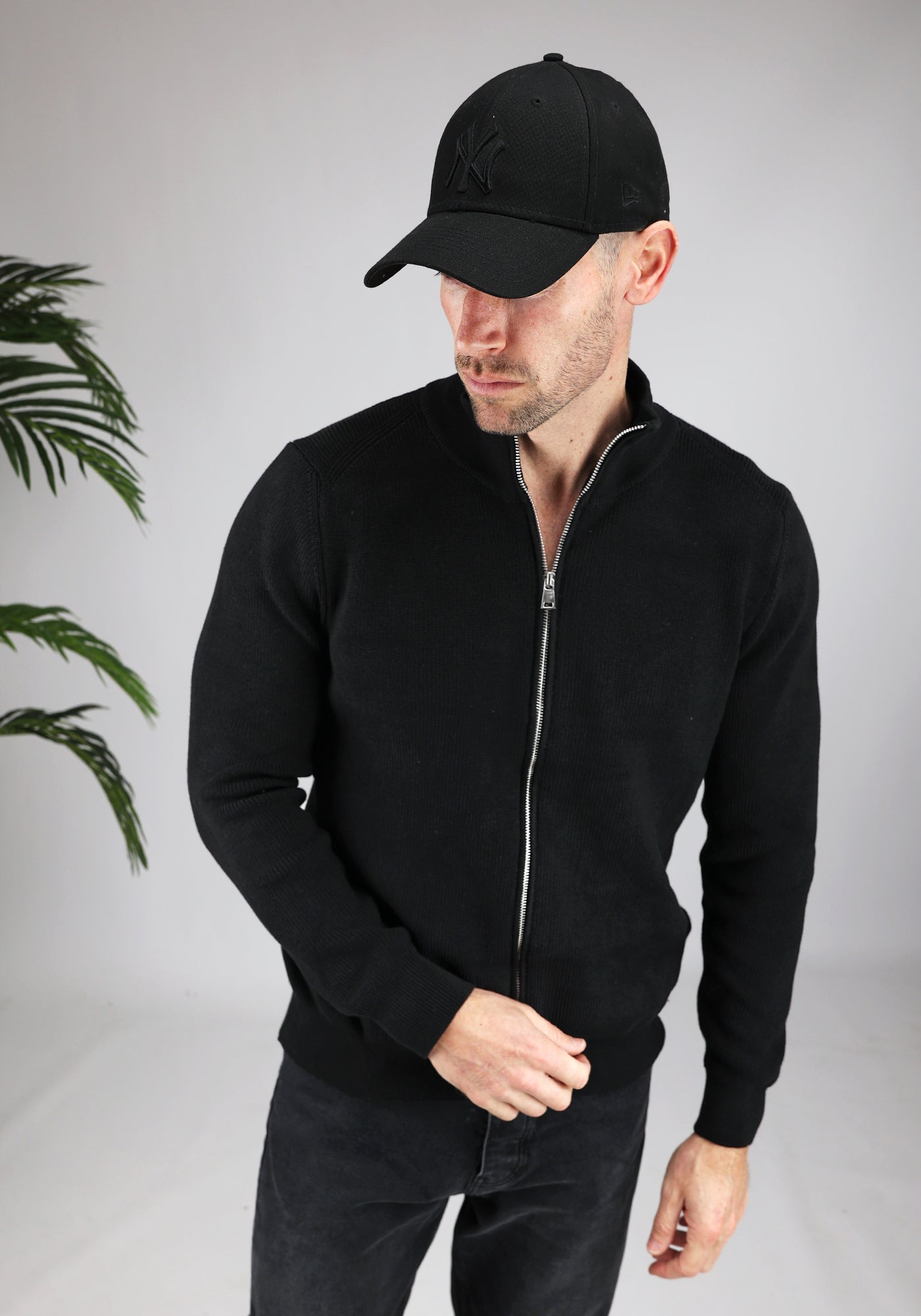 Cotton District ZIP VEST  BLACK