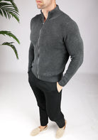 Cotton District ZIP VEST  DARK GREY