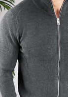 Cotton District ZIP VEST  DARK GREY